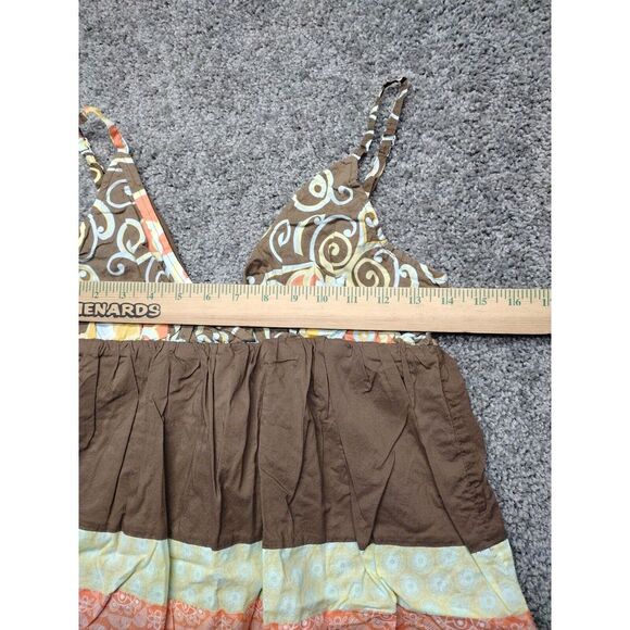 Vintage Ocean Pacific OP Strappy Sleeveless Halter Dress In Browns 11/13 Large - Picture 4 of 11